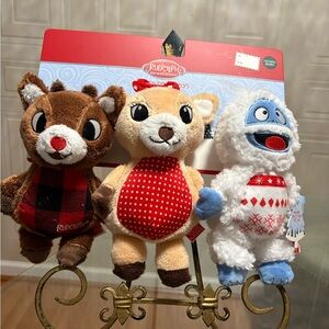 Rudolph Set 3 The Red Nosed Reindeer & Clarice Plush Toy Dan-Dee Collectors  9”